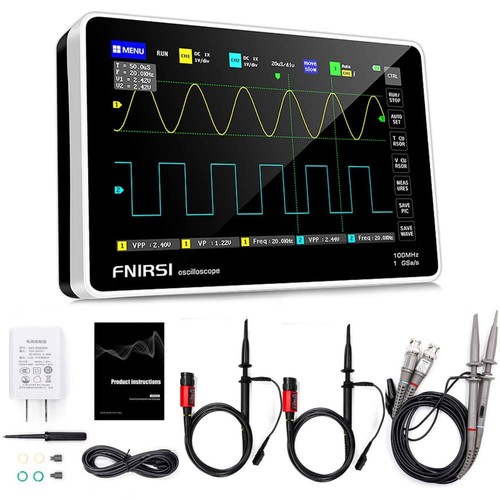 Oscilloscopio digitale touch panel schermo 7", doppio canale 100MHz - Foto 2 di 15