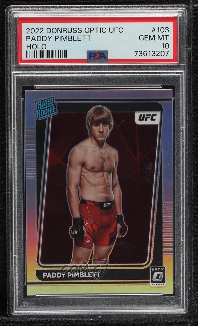 2022 Donruss Optic UFC Rated Holo Prizm Paddy Pimblett #103 PSA 10 Rookie RC 3q4