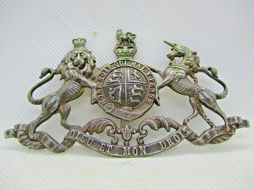 Pre WWI George V Silver Helmet Plate For A Service Helmet c1914 Measures 4"x2.5"