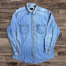 Vintage Levi  s Red Tab Button Up Denim Long Sleeve Shirt Size Large
