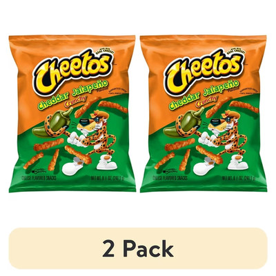 2 pack Cheetos Crunchy Cheddar Jalapeno Cheese Puff Chips, 8.5 oz Bag