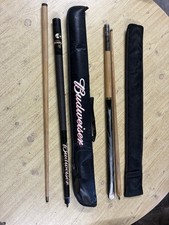 Budweiser And BCE Pool Cues With Cases