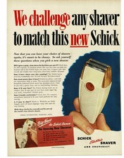1946 Schick Super Electric Shaver Razor Vintage Print Ad