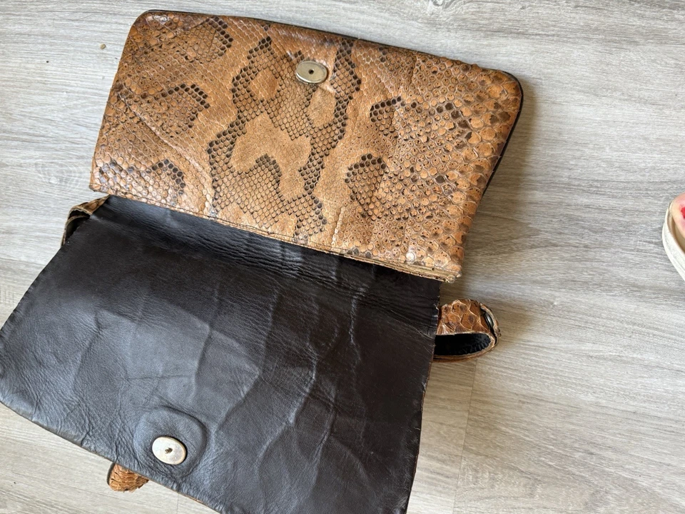 Редкая винтажная сумочка из змеиной кожи 50-х/60-х годов и подходящие туфли — экзотический питон ручной работы - Изображение 4 из 4