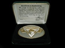 TE13123 NOS VINTAGE 1980s NORTH AMERICAN FISHING CLUB SOLID BRASS BUCKLE