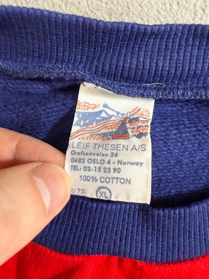 Vintage Ski the Norway Shirt size XL Blue Red White - Imagem 4 de 4