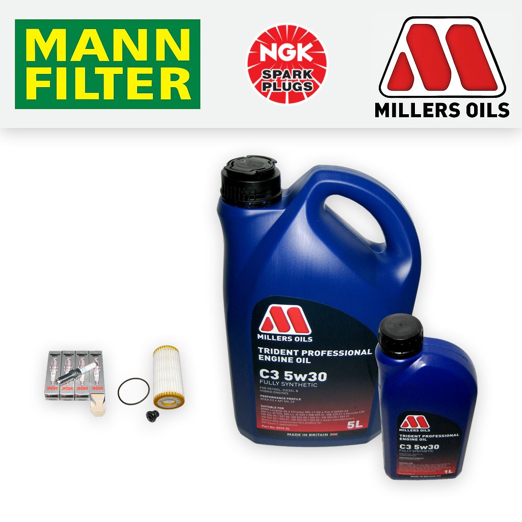 SERVICE KIT for AUDI A3 8V 1.8 2.0 TFSI OIL FILTER PLUGS +C3 5w30 OIL 2012-2020
