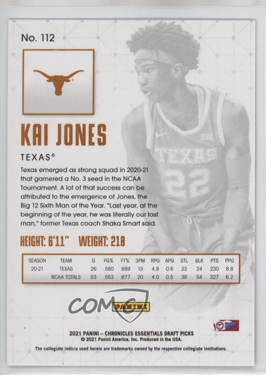 2021-22 Panini Chronicles Draft Picks Essentials Orange Kai Jones #112 0e1b thumbnail 2