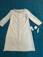 Tahari Strait Off-White Dress with Pearl Collar Embellishment Size 2/L. NWT