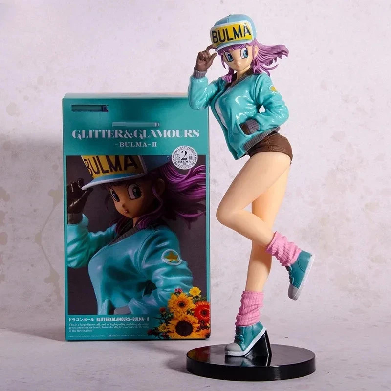 25cm Dragon Ball Bulma Glitter & Glamours PVC Figure Collectible Statue