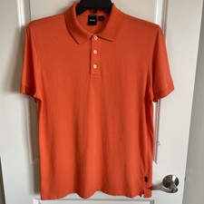 BOSS by HUGO BOSS Men's Orange Short Sleeve Polo Shirt Size Medium EUC