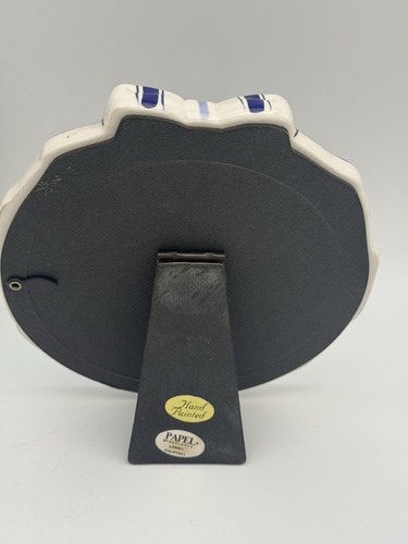 NOS Cranbury Square Round Papel Blue & White Photo Frame Cottagecore - Picture 4 of 8