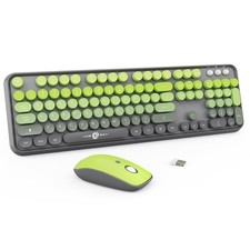 Wireless Keyboard And Mouse Combo 2.4G USB Cordless 102 Keys Matcha Green