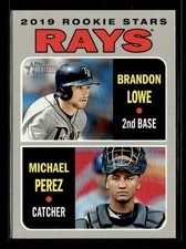 2019 Topps Heritage #9 Rookie Stars Brandon Lowe / Michael Perez RC Rookie G010