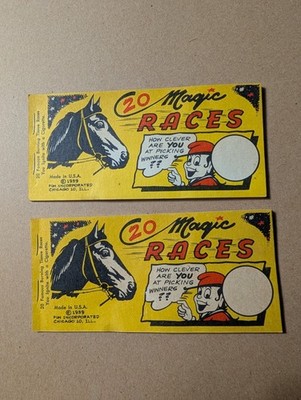 1950's Magic-Race Cigarette Paper Horse Race Game Gambling Fun! 2 For 1 Deal
