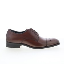 Johnston Murphy Langford 24-6196 Mens Brown Oxfords Lace Ups Cap Toe Shoes 9