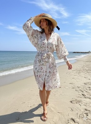 NWT Johanna Ortiz x H&M Oversized Linen Shirt Dress in Natural White Orchid  M | eBay