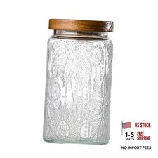 Adodeen 32oz Vintage Glass Jars With Lids, Airtight Food Storage Sunflower-32oz