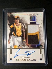 Ethan Salas 2025 Panini Impeccable SP Patch Auto Autograph 2/10 Padres