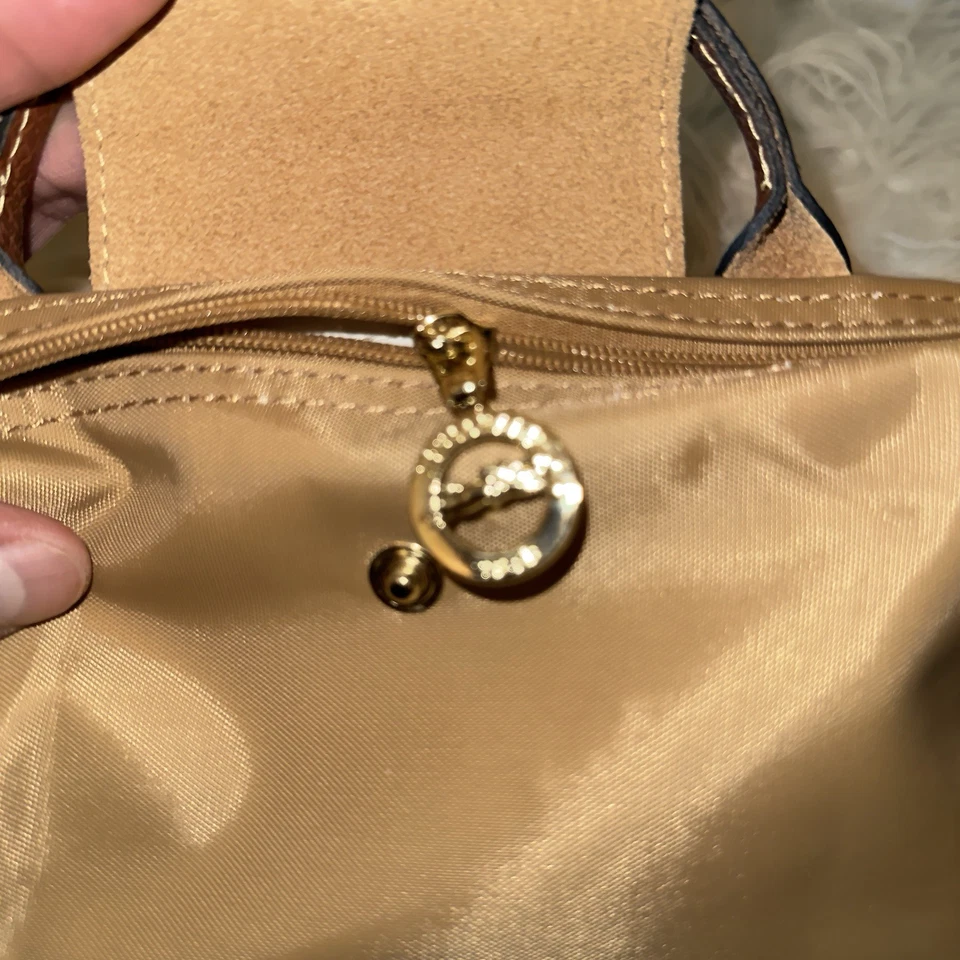 Mini bolso de hombro Longchamp Le Pliage XS marrón claro W8in Outlet sin usar Foto 4 de 4
