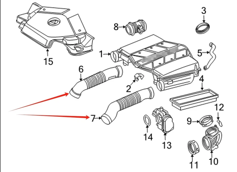 2PCS Left Right Air Intake Duct Hose Fit For 2003-2005 Mercedes Benz E320 3.2L Foto 2 de 4