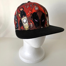 Marvel Deadpool All Over Print Snapback Trucker Hat Comic Cap OSFM