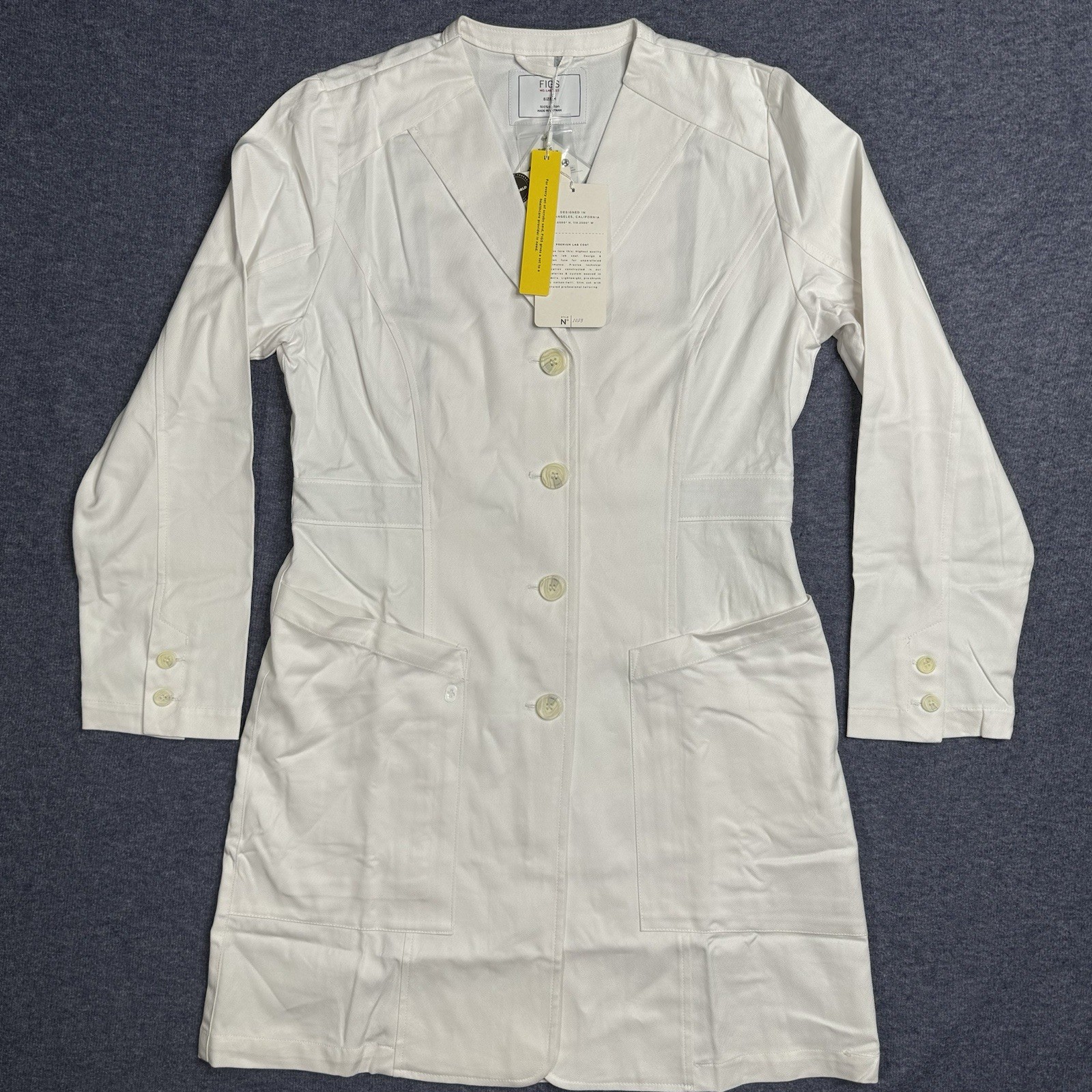 New White Long Lab Coat for Women Size Medium Style 1023 Doctor Nurse