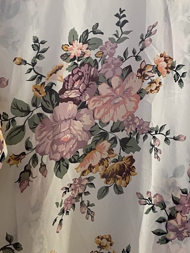 Wallflowers Damen Kimono Morgenmantel vorne offen L Large weiß mit Blumenmuster - Bild 6 von 6