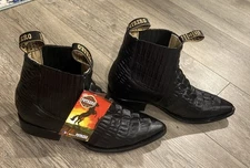 Potrero Men’s Short Ankle Crocodile Alligator Print Leather Boot Size 27.5 US9.5