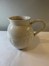 Williams Sonoma Grestel 2012 White Ceramic Pitcher Made In Poland