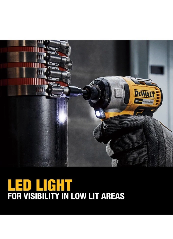 DEWALT 20V MAX Brushless Cordless 1/4 in Impact Driver Kit - Model DCF840D1/NEW - Image 4 of 4