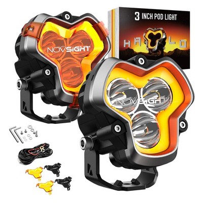 NOVSIGHT HALO Pro Series 3inch LED Light Spot Pods Offroad Driving Truck SUV ATV