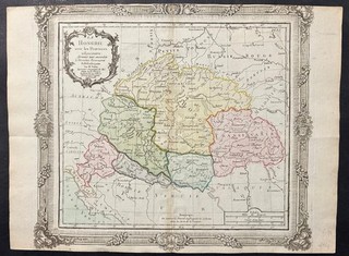 HUNGARY ROMANIA 1786 BRION DE LA TOUR/DESNOS ANTIQUE COPPER ENGRAVED MAP