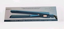 Cortex Beauty Blue  Pro Slim 1" Flat Iron  With Ceramic Coated Plates 5 Heat Set