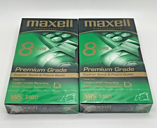 NEW 2 MAXELL T-160 Premium Grade 8 Hour VHS Video Cassette Blank Tapes