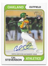 2023 Topps Heritage High Number Real One Auto Cal Stevenson (#ROA-CSN) A's RC