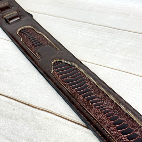 Walker & Williams GC-25 Weathered Dark Brown Gator Strap with Padded Back - Picture 11 of 14