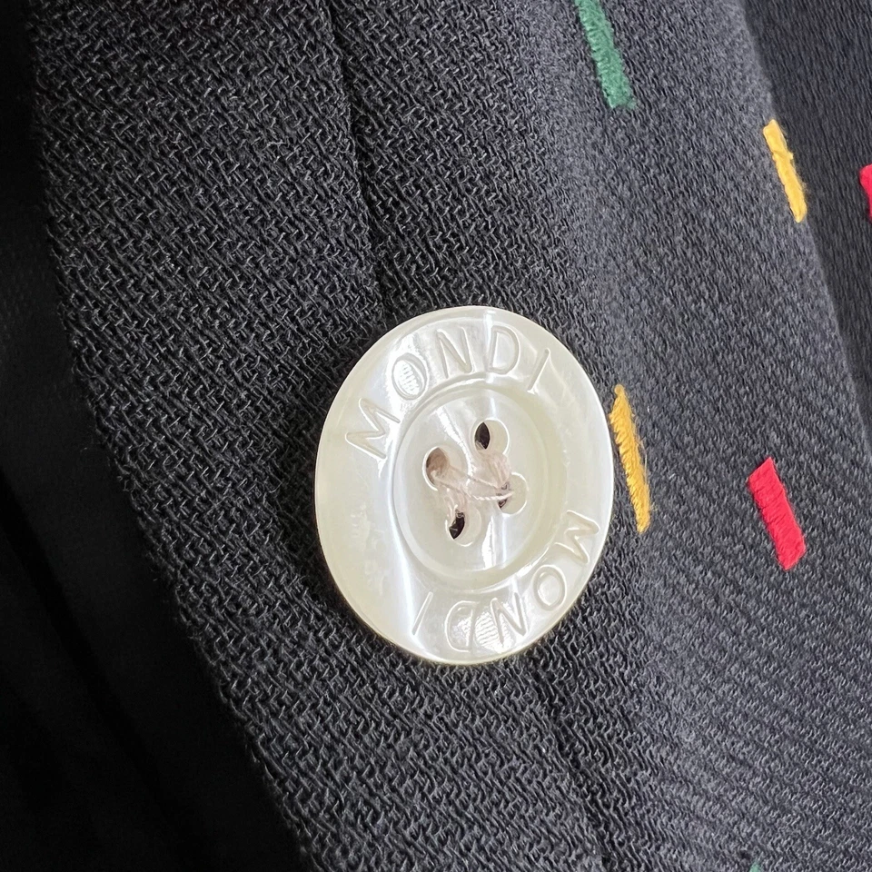 Blazer vintage Mondi mezcla de lana negro bordado confeti para mujer talla 38 EE. UU. 8 Foto 3 de 4