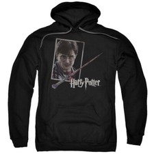 HARRY POTTER HARRYS WAND PORTRAIT Licensed Adult Hooded Sweatshirt Hoodie SM-5XL