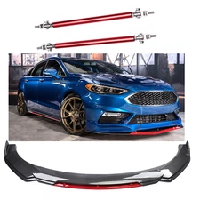 Carbon Fiber Look Front Bumper Lower Lip Spoiler Splitter For Ford Fusion B