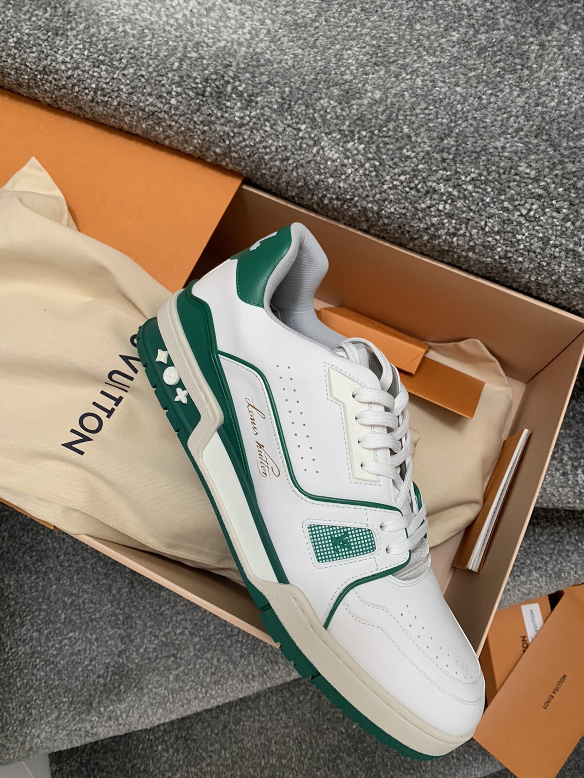 lv green trainers