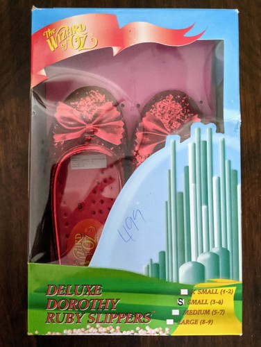 Vintage Wizard Of Oz Deluxe Dorothy Ruby Slippers 1997 Collectible Childs S 3-4 - Picture 1 of 8