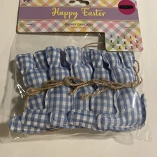 Blue Gingham Bunny Garland 59”x 4”New