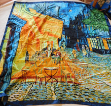 Unbranded scarf neck square multicolored women's 34" X 34" Satin Very Pretty