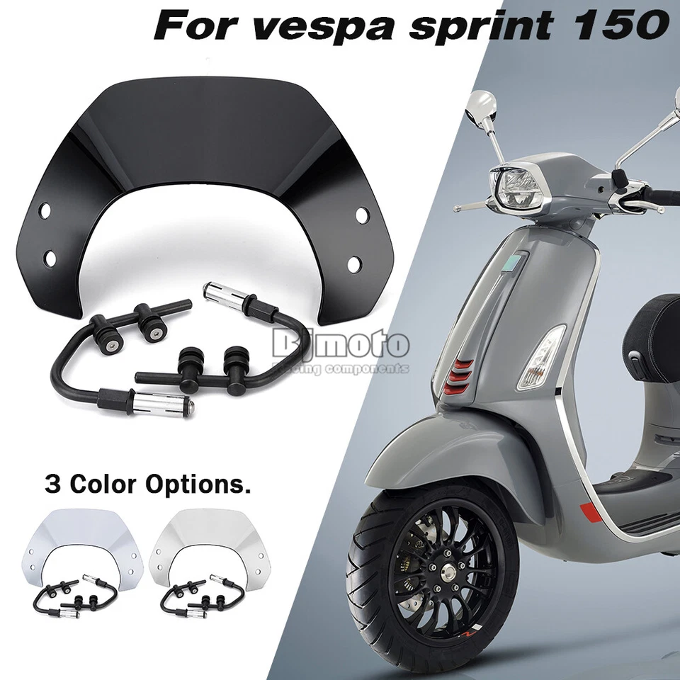 ABS Windshield Windscreens Wind Deflector For Vespa Sprint 150 2016-2023 Foto 3 de 4