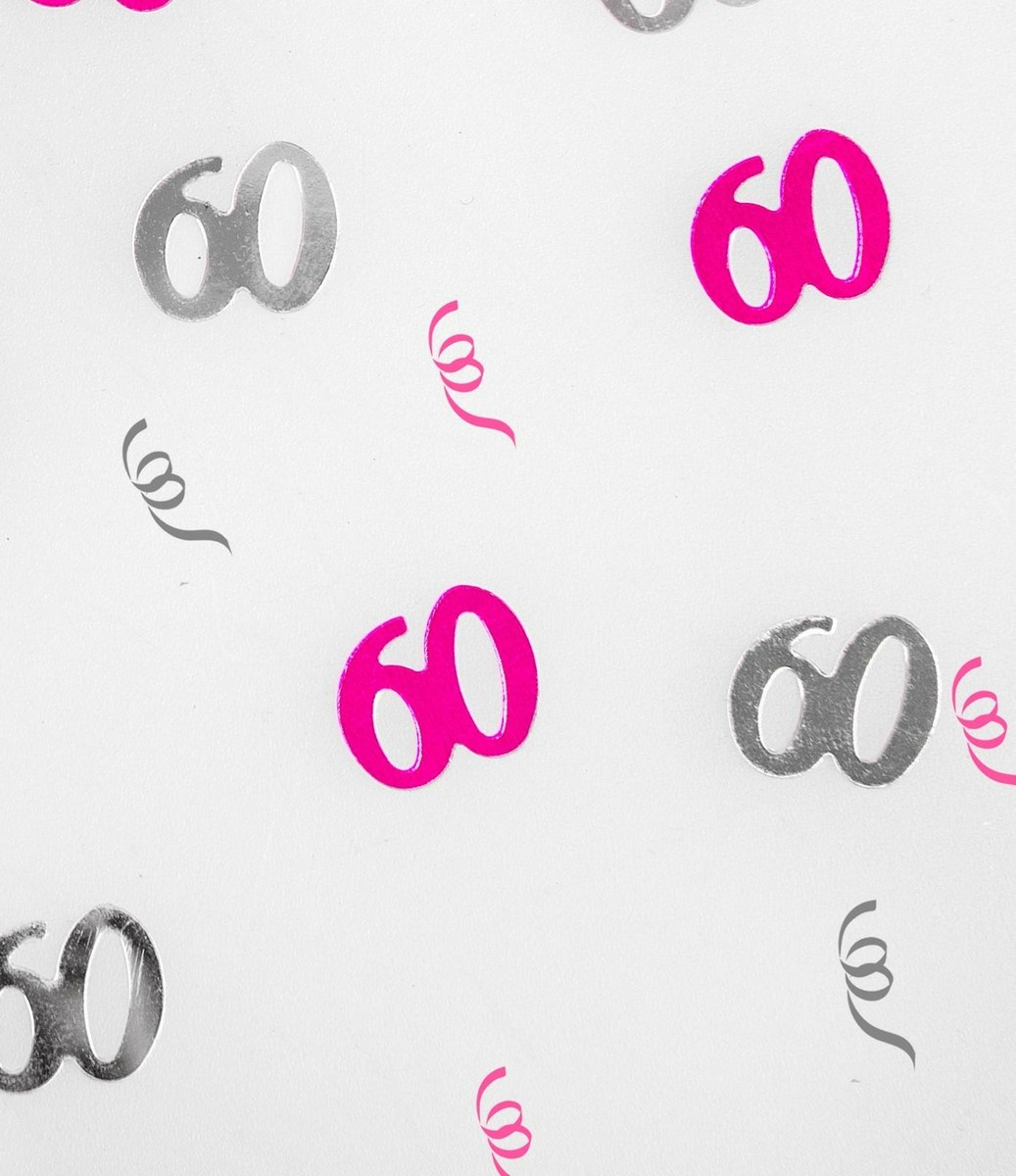 Number 60 Multi Colour Metallic Confetti 14g – Buntes Folienkonfetti Für Jubiläum & Party