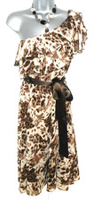 BNWT South One Shoulder Animal Print Evening Occasion Dress 12 NEW