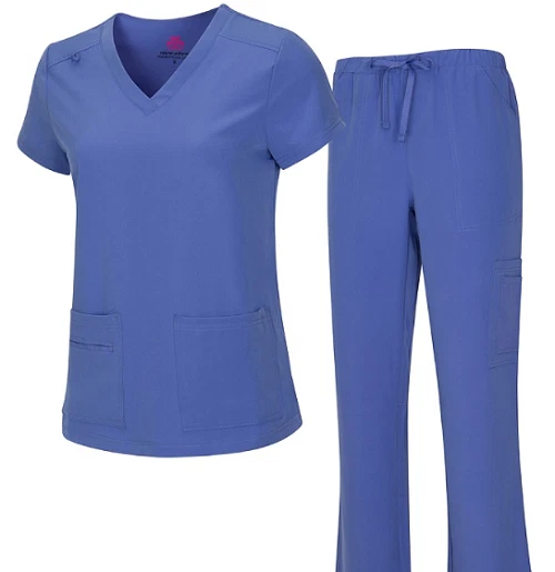 Medical Nursing Natural Uniforms Women's Cool Stretch V-Neck Top and Cargo Pant - Image 4 of 4