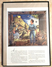 Travelers Fire Insurance Company Saturday Evening Post Advertisement in Frame