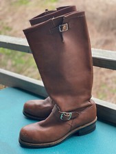 Vintage 1970s Harley Davidson Leather 19" Motorcycle Boots 10.5D Steel Toe